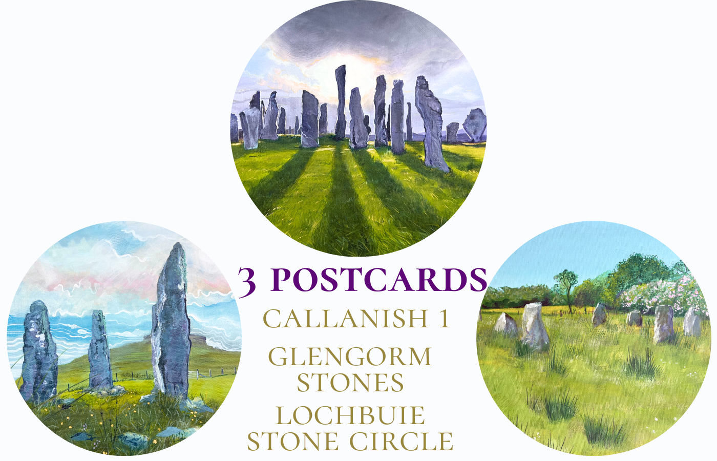 Set of 3 Postcards: Ancient standing stones on the Isle of Mull & Lewis S/S 2026
