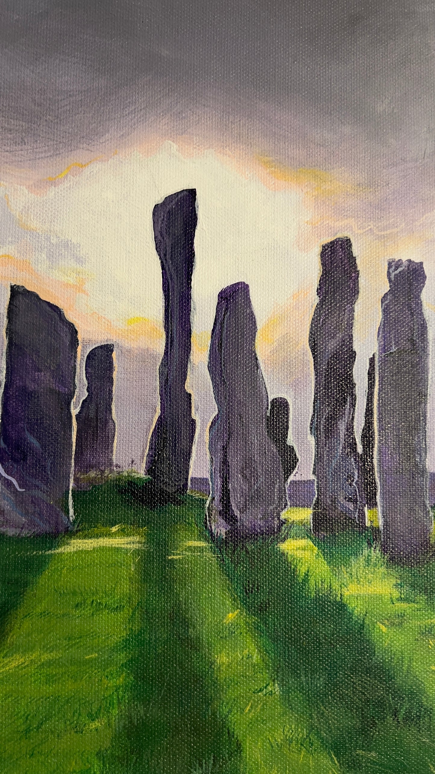 ‘Callanish stone circle I’ original landscape painting