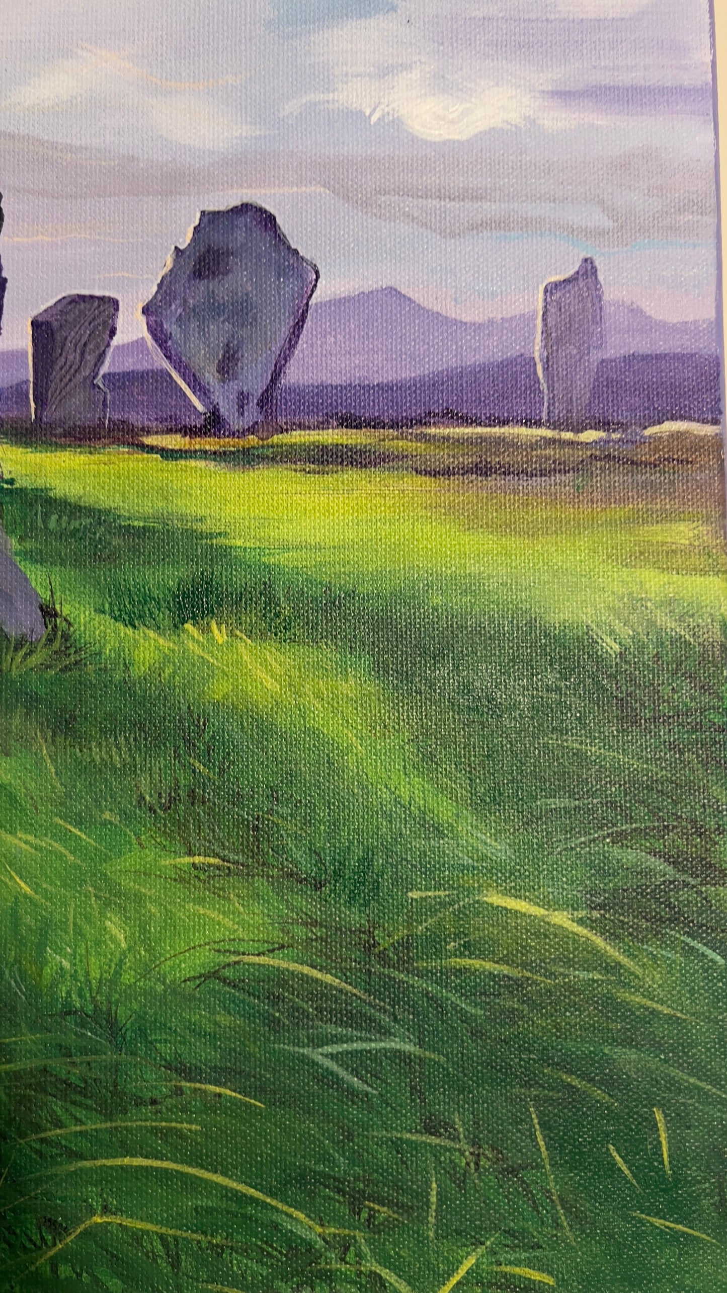 ‘Callanish stone circle I’ original landscape painting