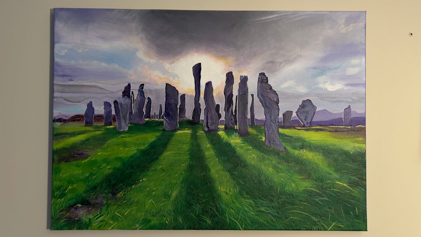 ‘Callanish stone circle I’ original landscape painting