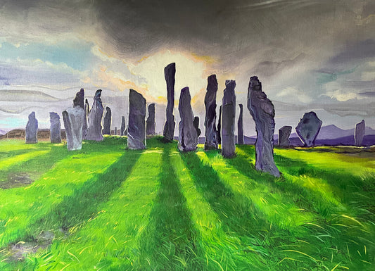 ‘Callanish stone circle I’ original landscape painting