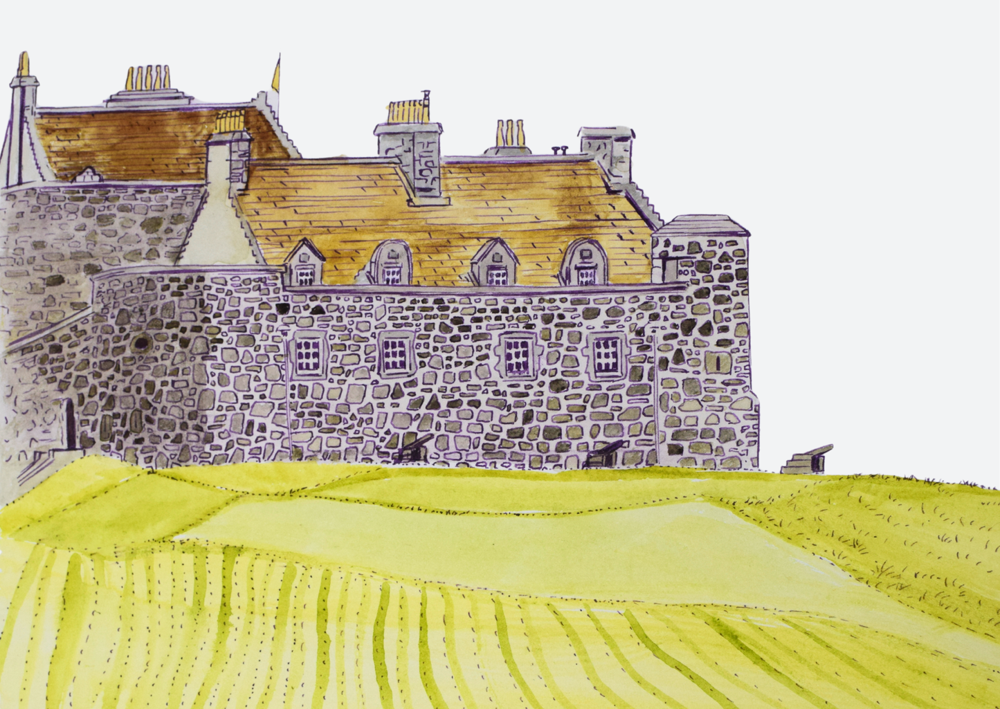 Watercolour painting of Duart castle by Melissa Humber - Isle of Mull landscape art