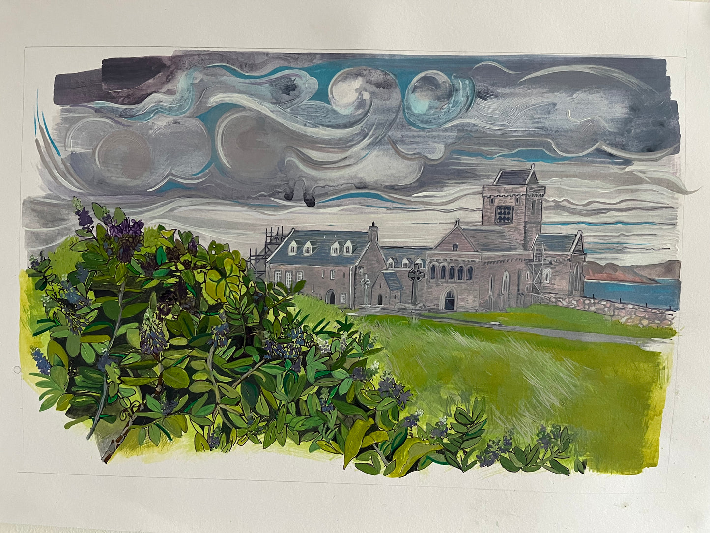 'Misty day at Iona abbey’ - Isle of Iona original fieldstudy