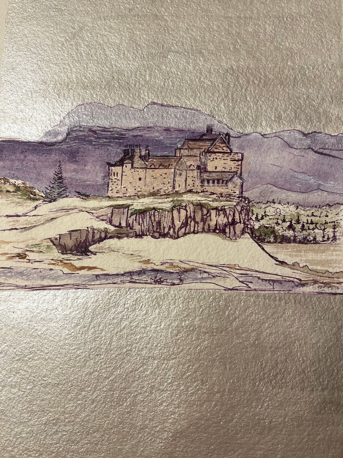 ‘Duart castle in the snow’ - Isle of Mull original field study