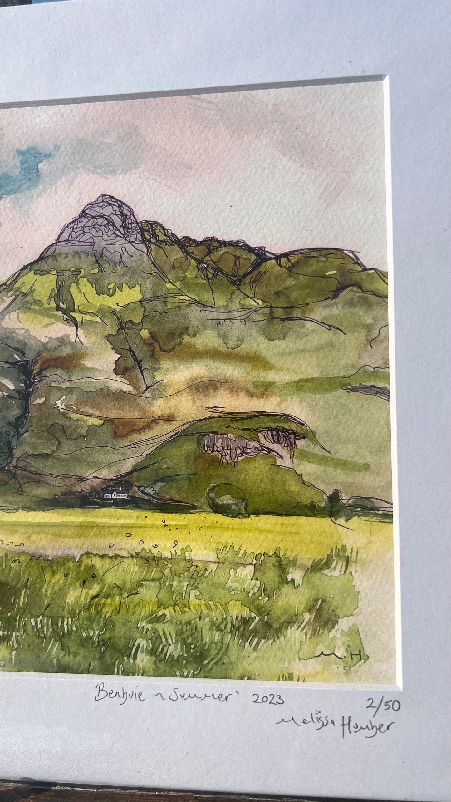 HALF PRICE || Benbuie watercolour study, Lochbuie Isle of Mull - Limited edition art print (last one)