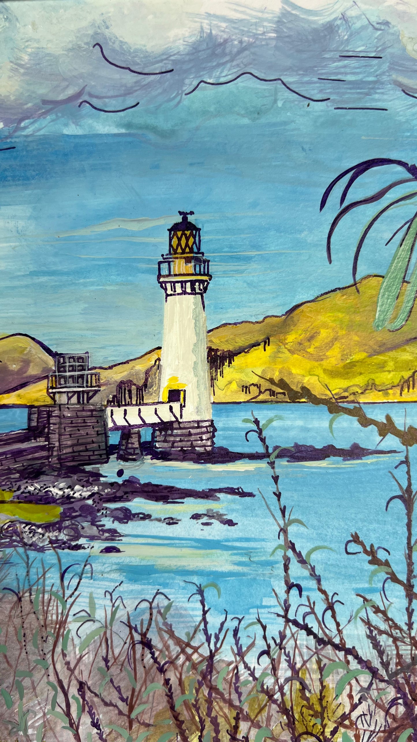 Tobermory lighthouse Isle of Mull landscape painting