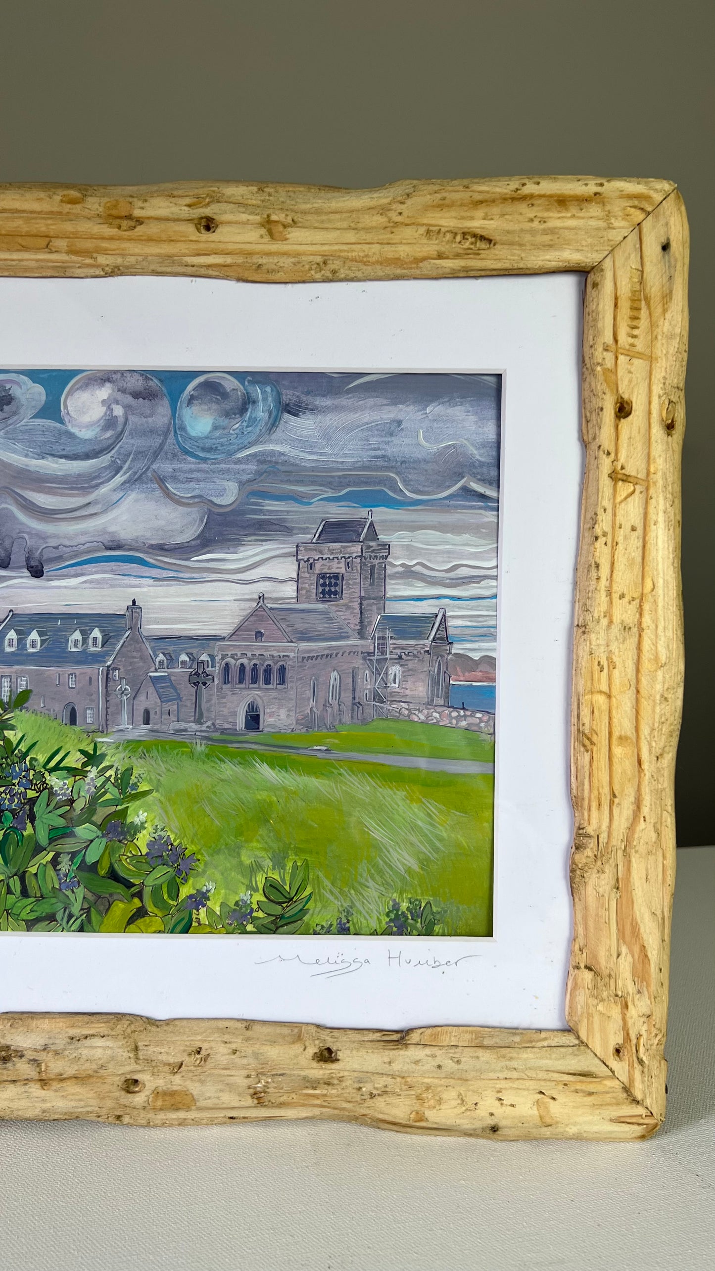 A misty day at Iona abbey - Isle of Iona original watercolour painting