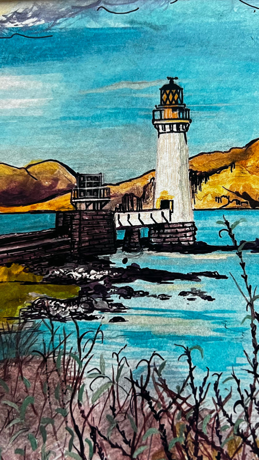 ’Rubha nan Gall Tobermory lighthouse field study’ - Isle of Mull Giclée Art Print
