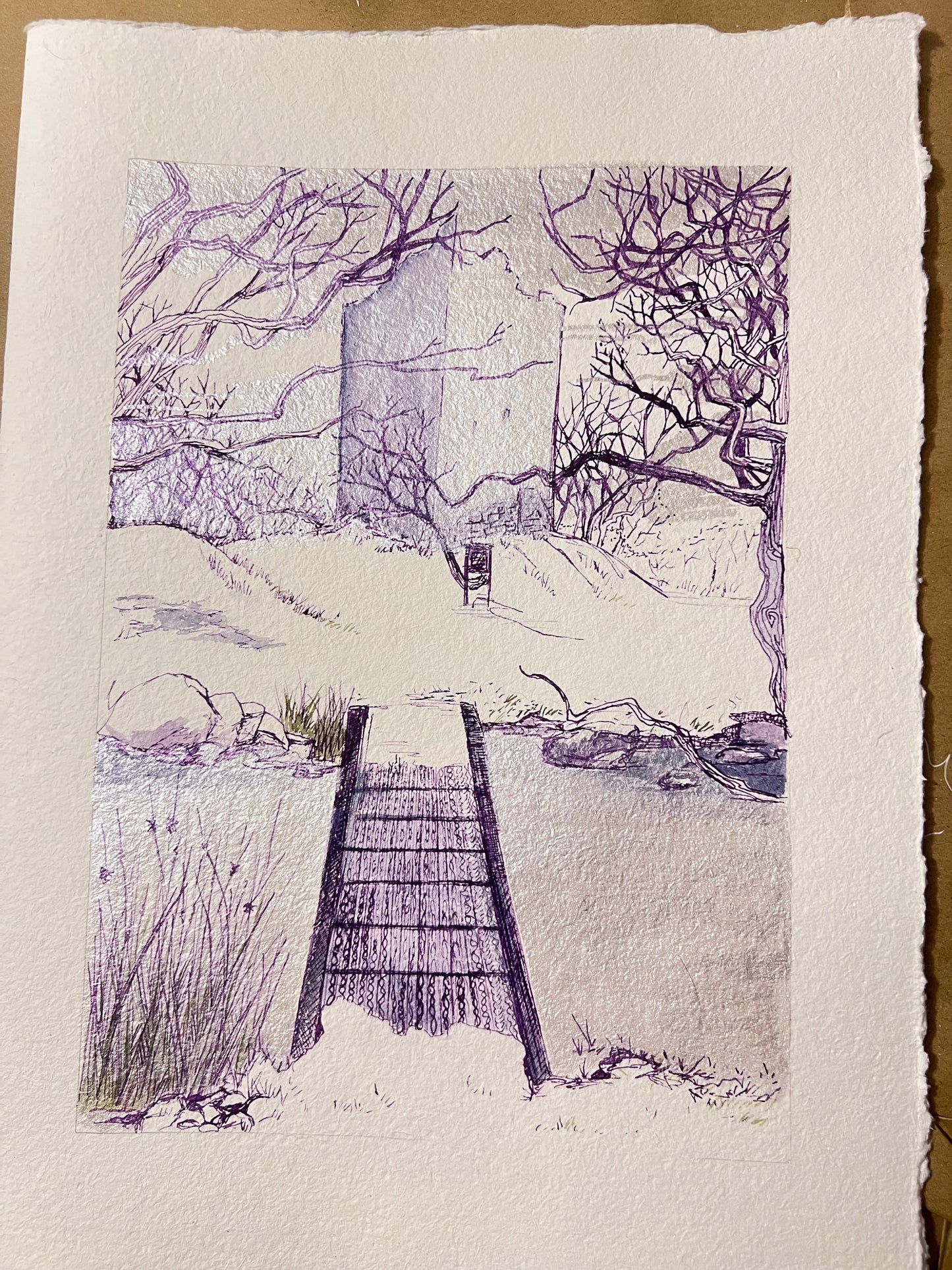 ‘Moy castle in the snow’ - Isle of Mull original field study