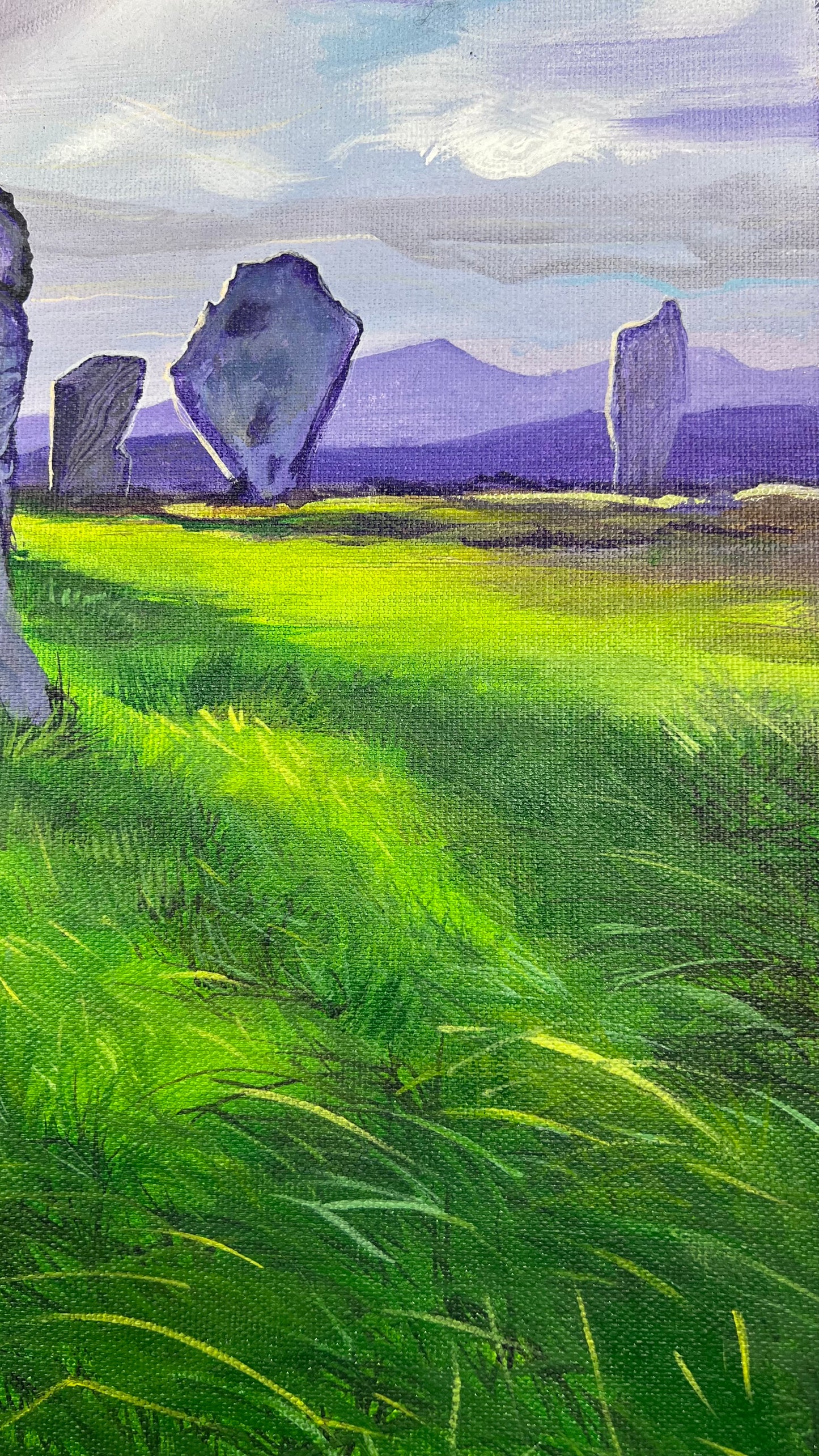‘Callanish stone circle I’ original landscape painting