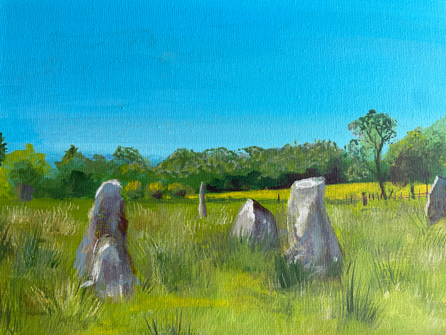 ‘Lochbuie stone circle in summer’ original landscape painting