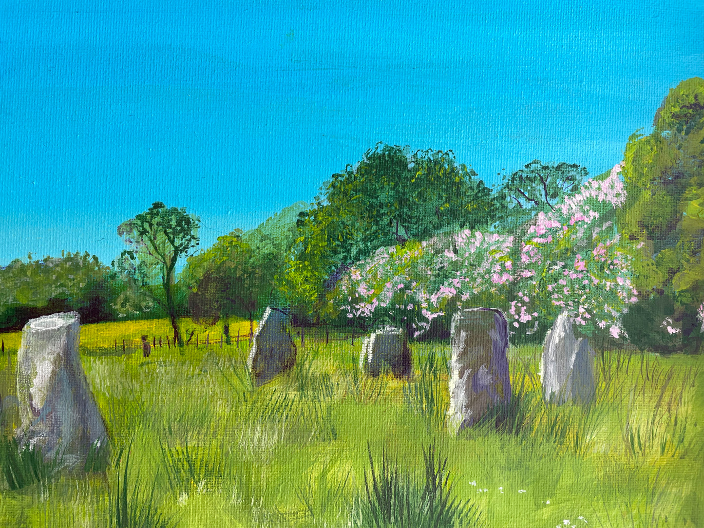 ‘Lochbuie stone circle in summer’ original landscape painting