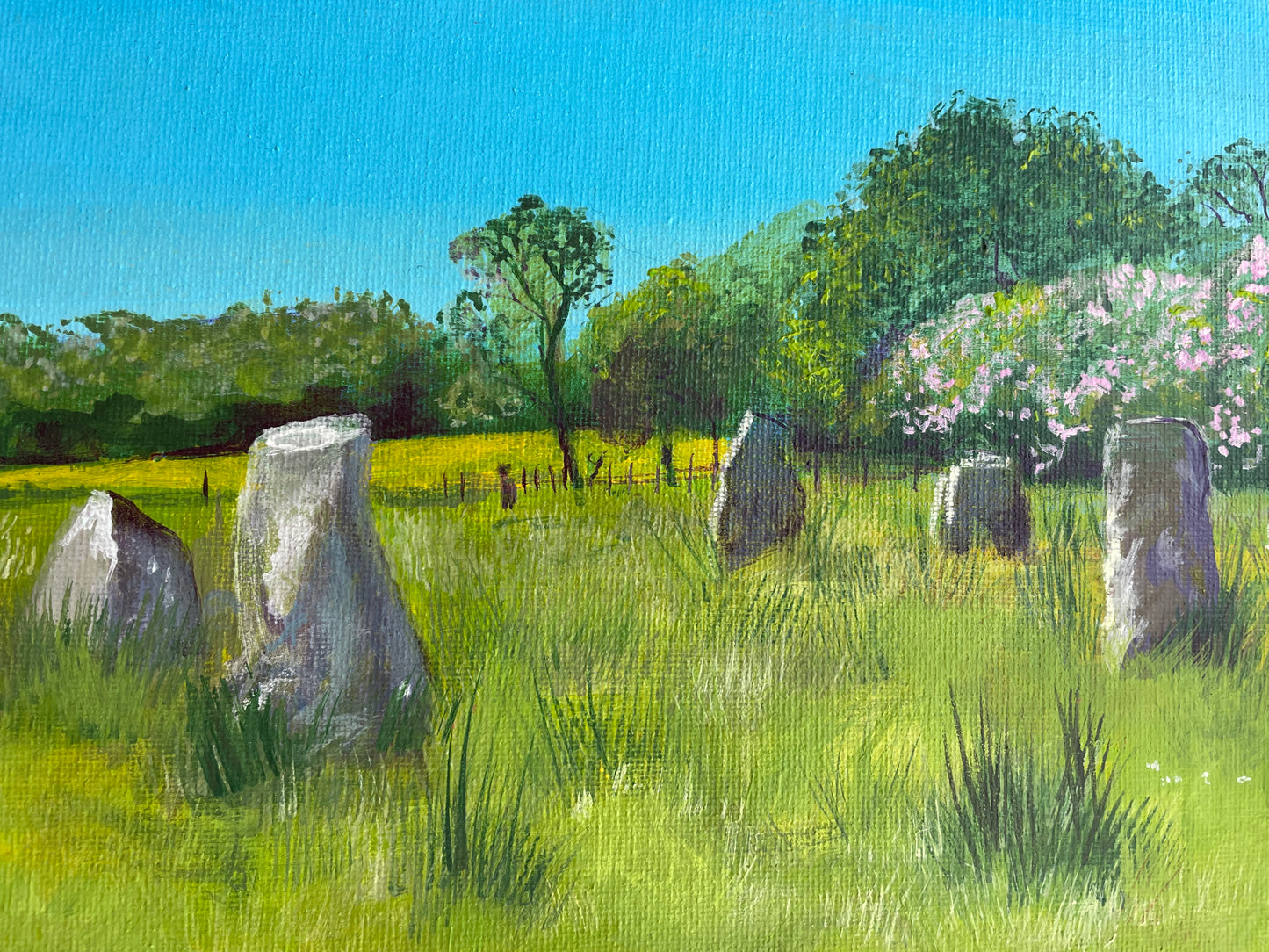 ‘Lochbuie stone circle in summer’ original landscape painting