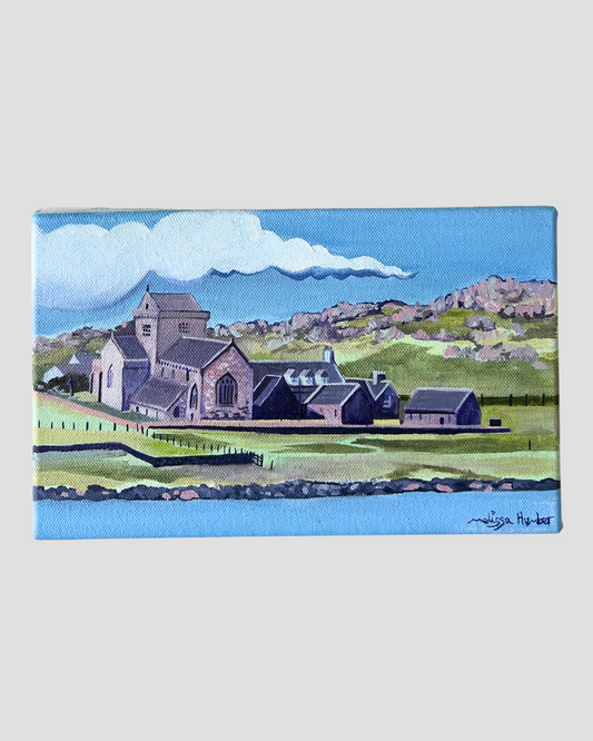 ‘Iona abbey from the sea’ - Isle of Mull original oil painting