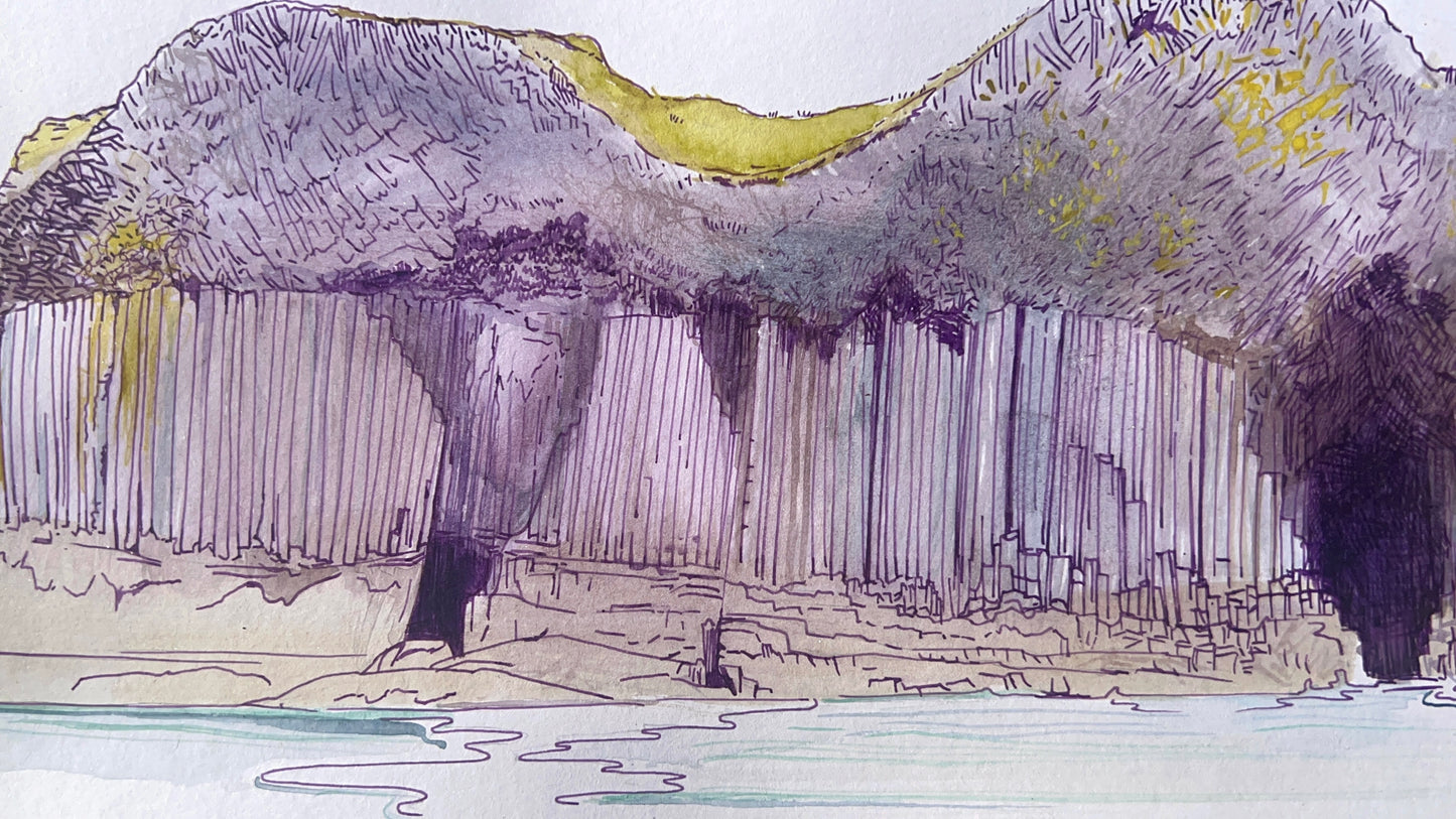 Original Isle of Staffa watercolour study
