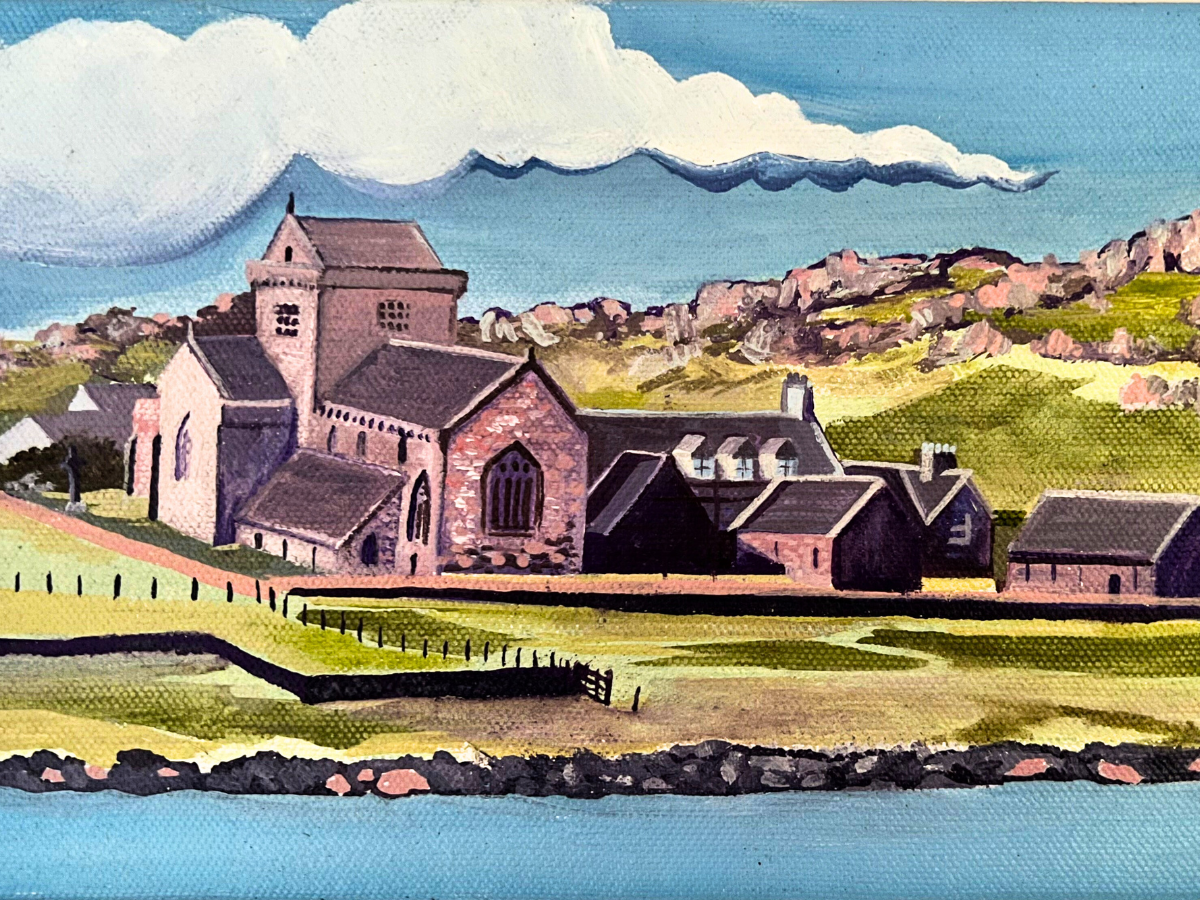 ‘Iona abbey from the sea’ - Isle of Mull original oil painting