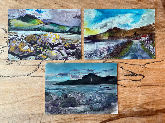 ‘Field studies of Lochbuie’ 3 x Art Postcards