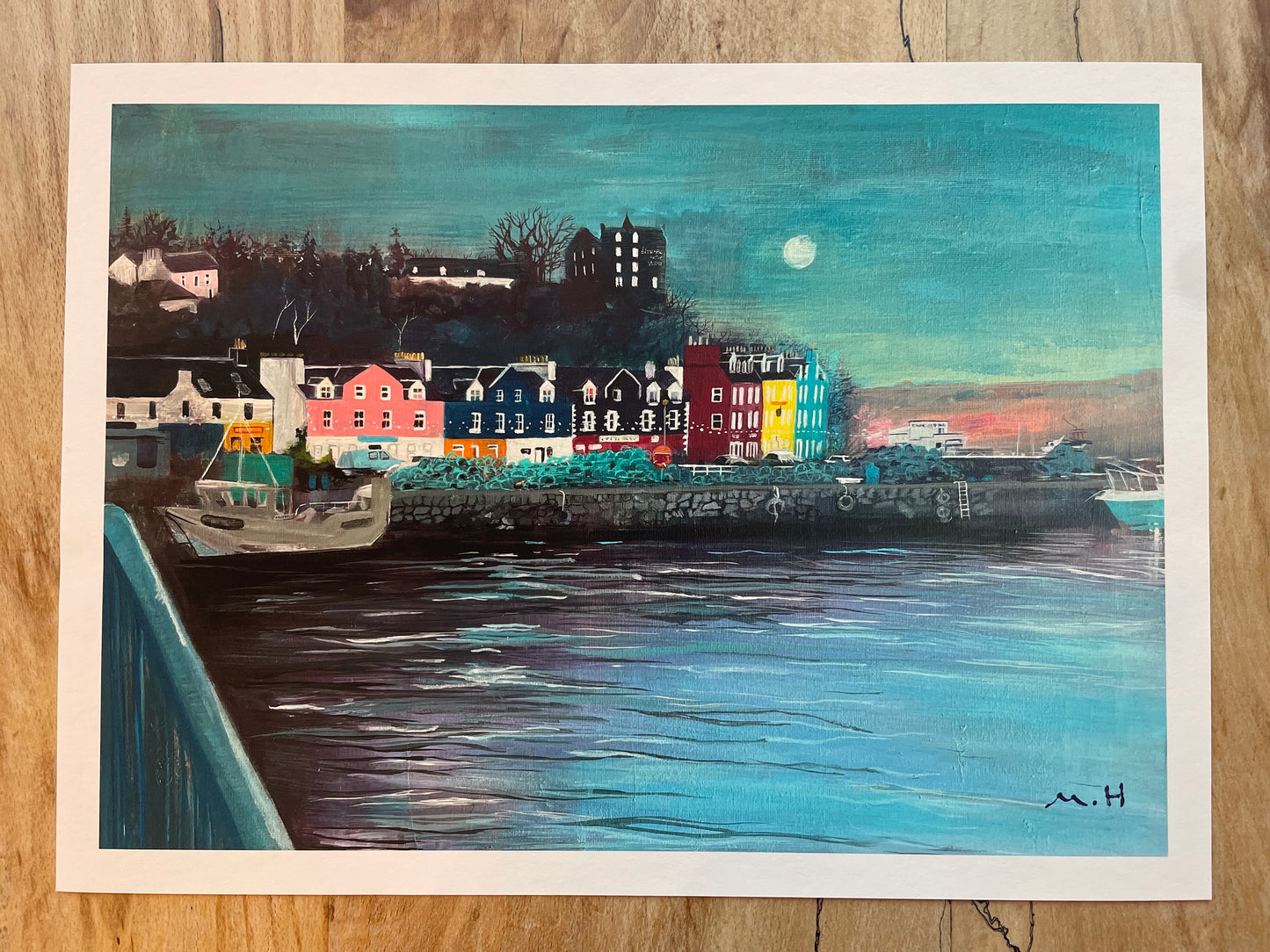 ’Tobermory & the moon’ - Isle of Mull Giclée Art Print