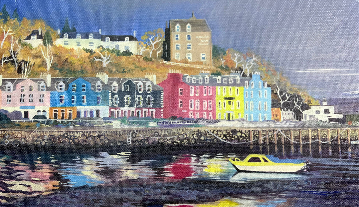 Painting of Tobermory Harbour on the Isle of Mull by Melissa Humber