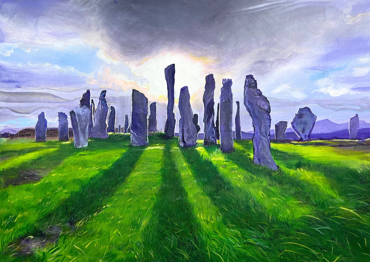 ‘Callanish stone circle I’ original landscape painting