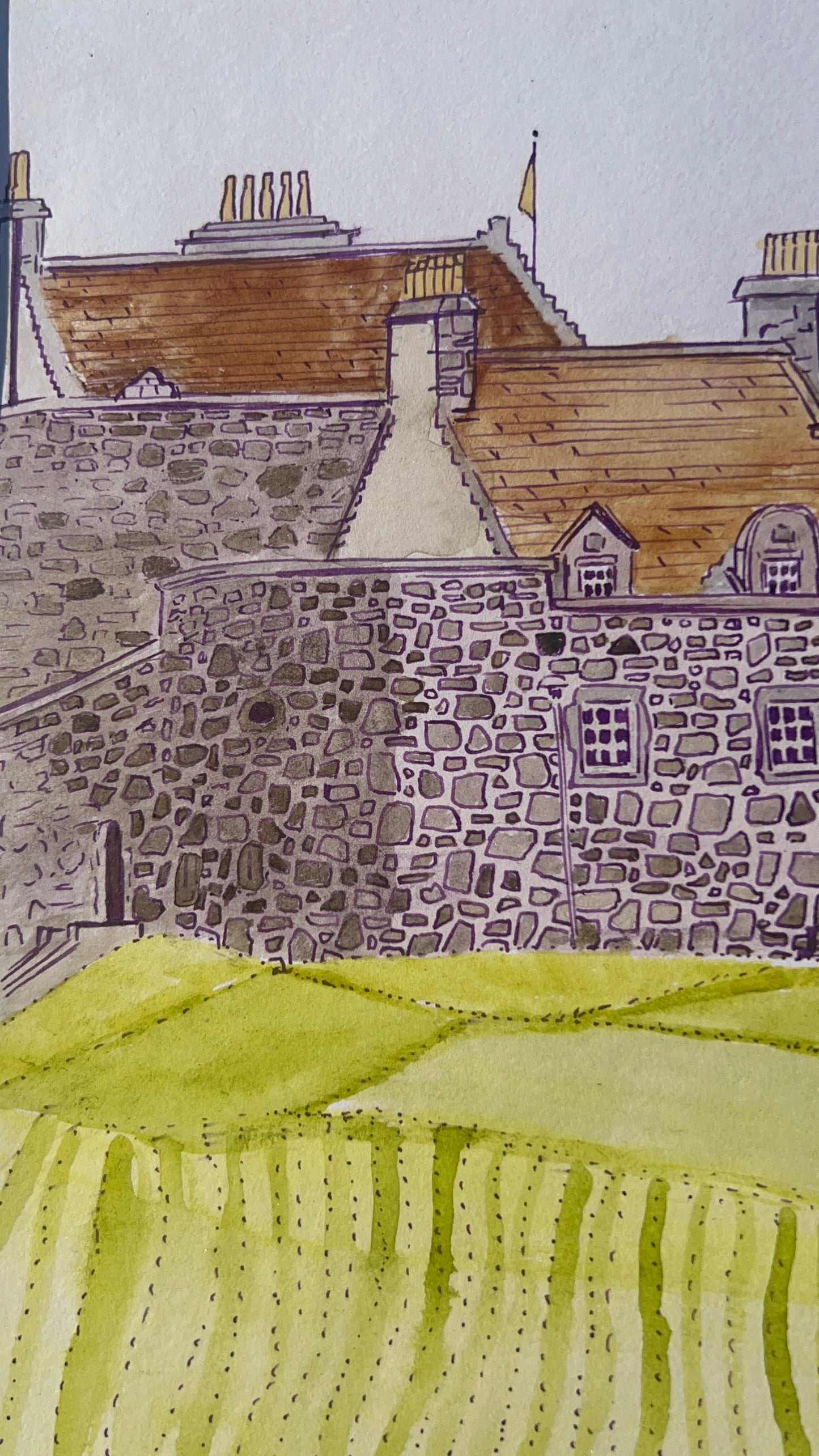 Detail of Duart castle watercolour study by Melissa Humber Isle of Mull painting