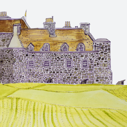 Duart castle watercolour art print by Melissa Humber square