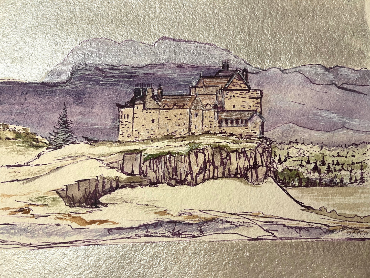 ‘Duart castle in the snow’ - Isle of Mull original field study