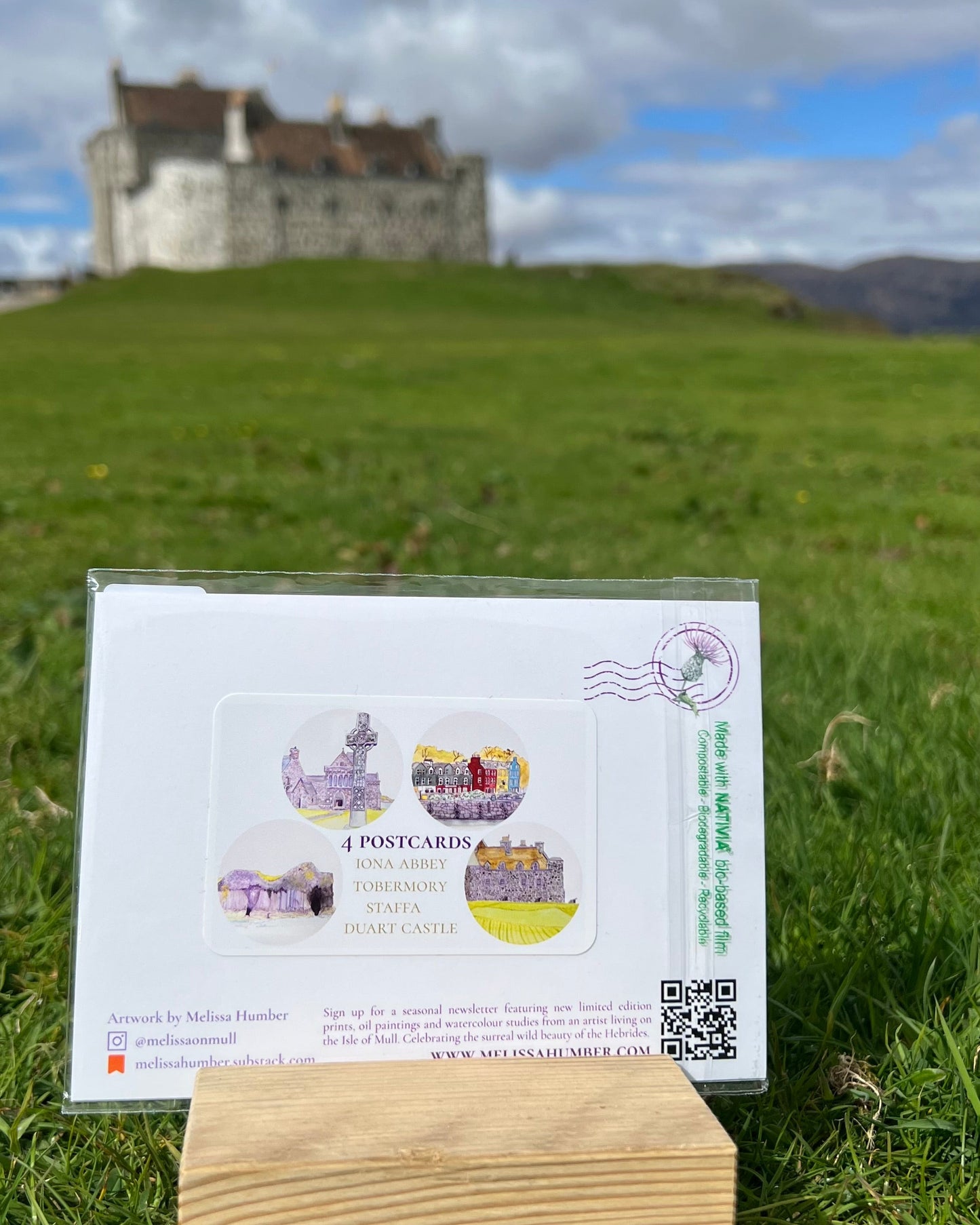 Set of 4 Postcards: Watercolour studies of Iona abbey, Staffa, Tobermory & Duart castle S/S 2026