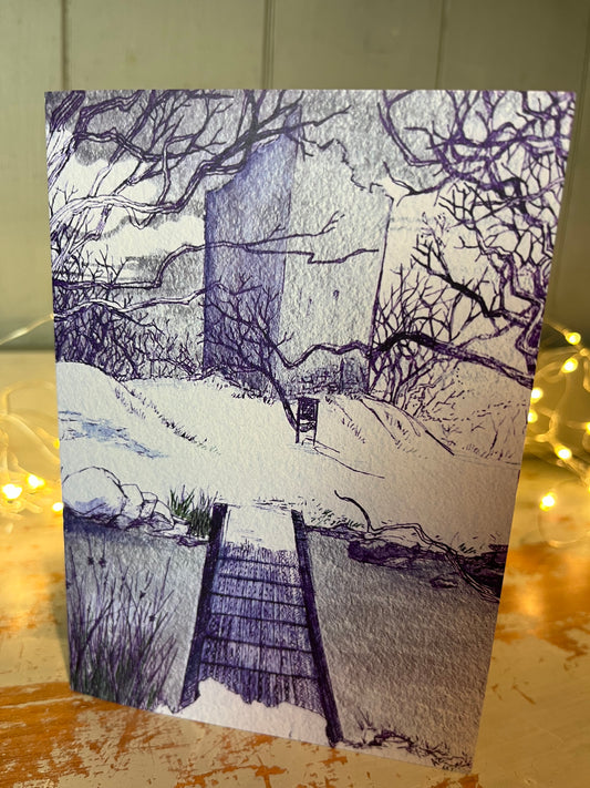 ‘Moy castle in the snow’ Lochbuie Festive charity card
