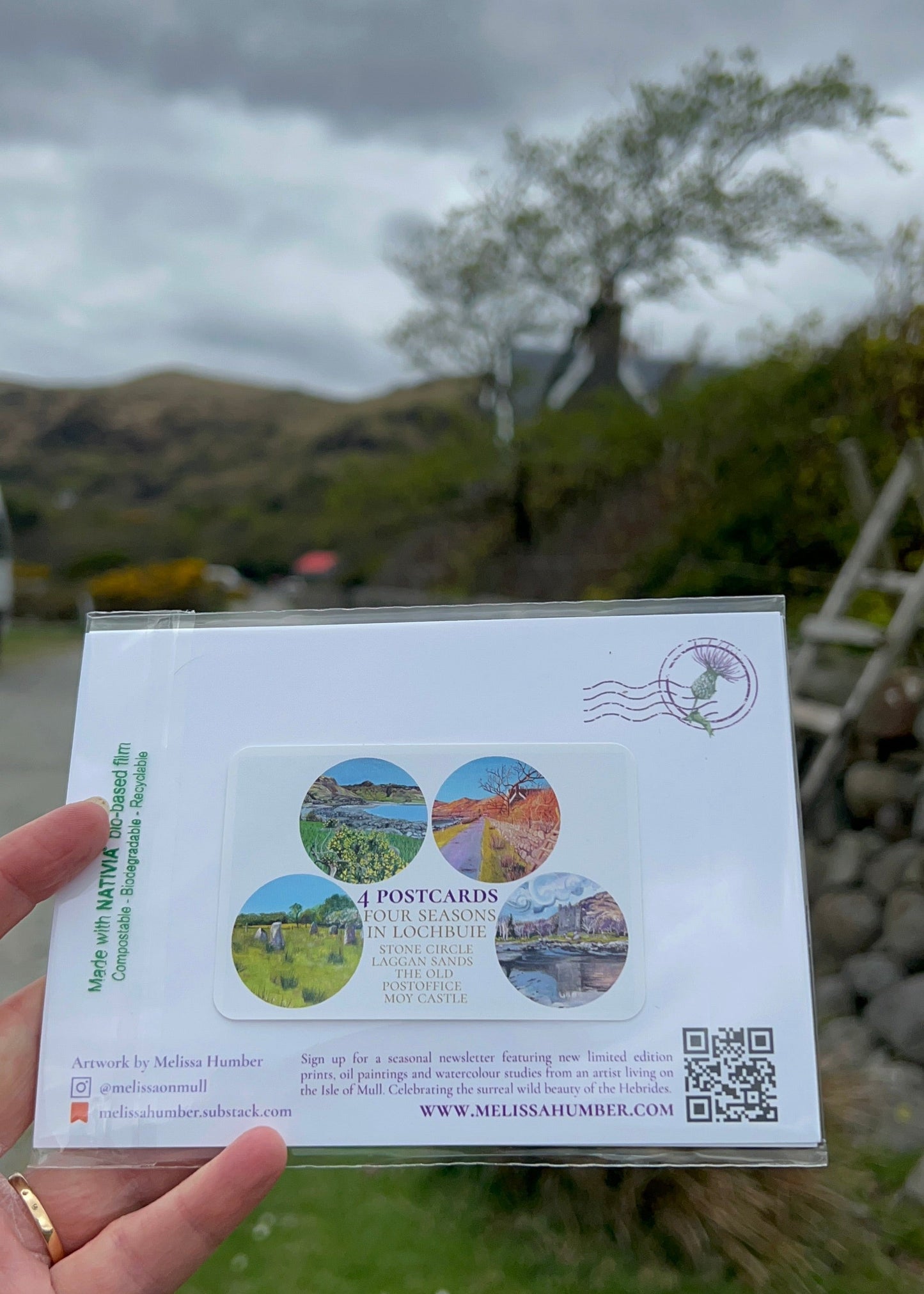‘Four seasons in Lochbuie’ Set of 4 Art Postcards