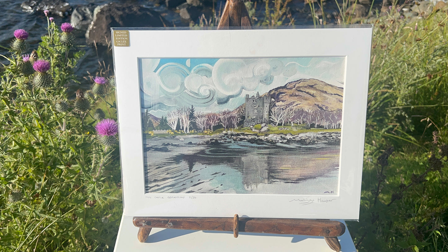 HALF PRICE || ‘Moy castle reflection’ Lochbuie Isle of Mull - Limited edition art print (flawed)