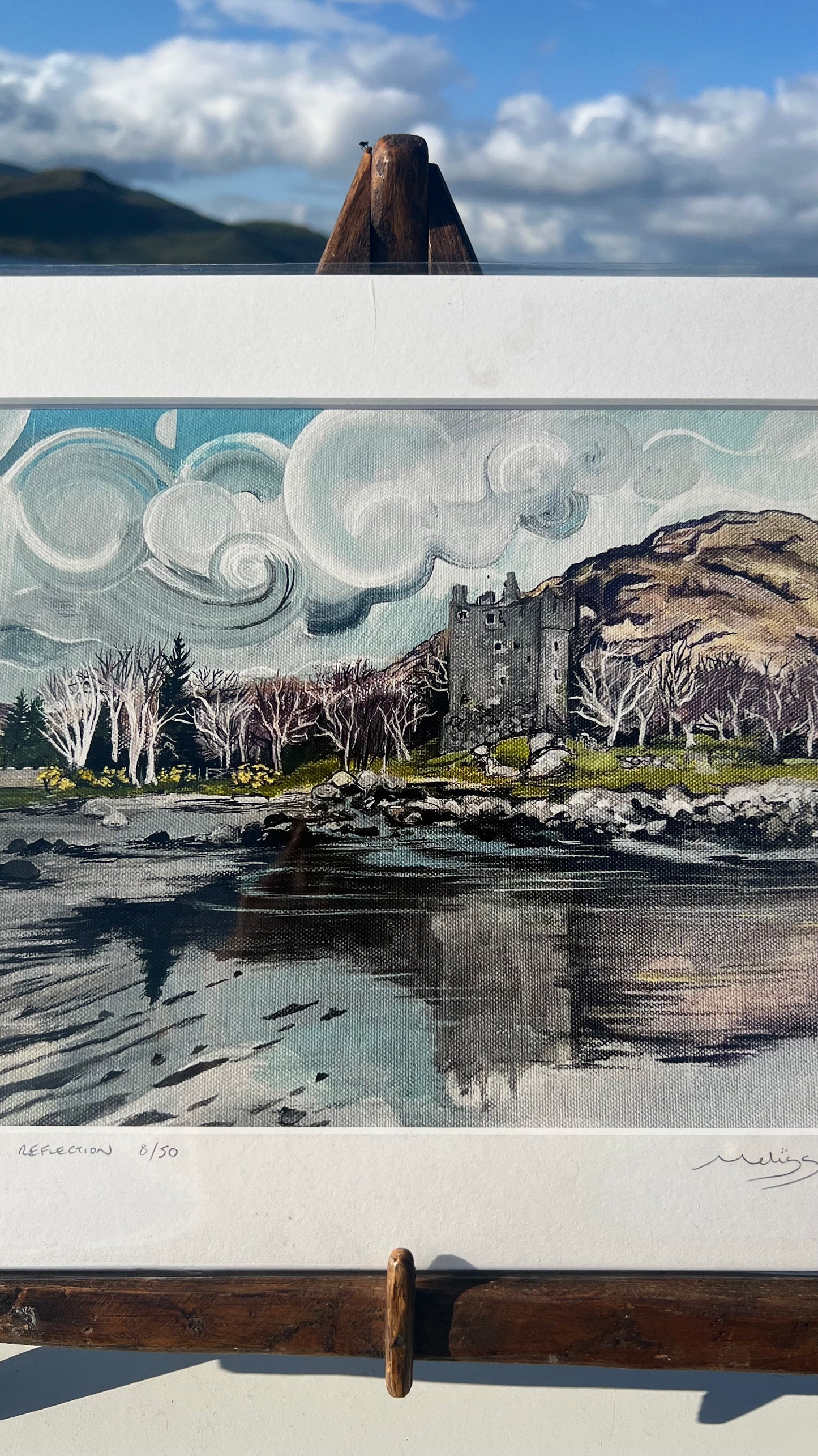 HALF PRICE || ‘Moy castle reflection’ Lochbuie Isle of Mull - Limited edition art print (flawed)