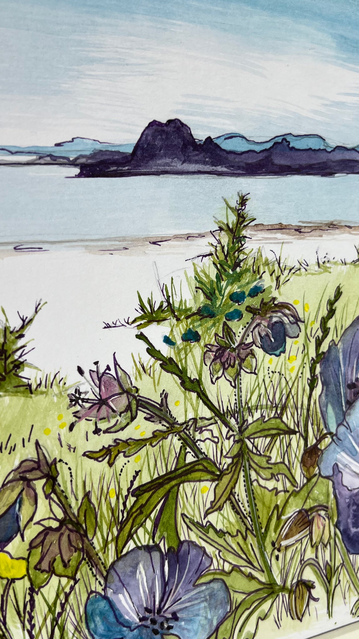 Uisken beach - Isle of Mull original watercolour landscape painting