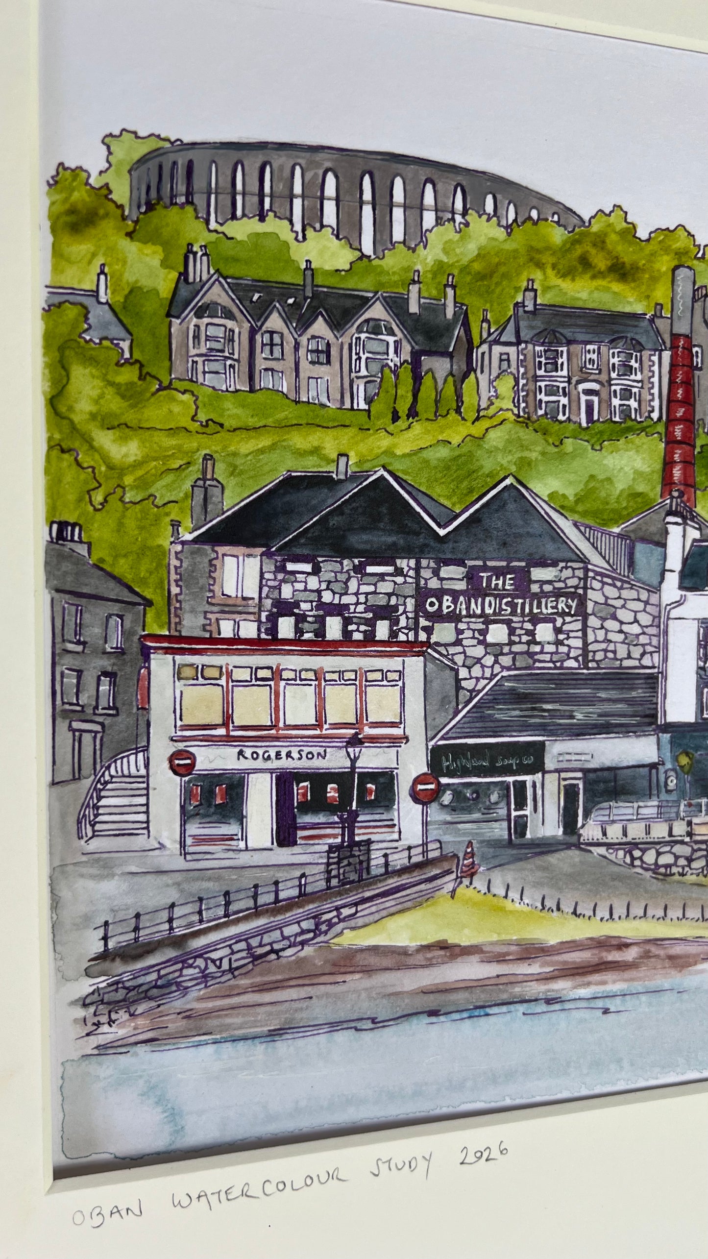 Original watercolour landscape painting of Oban 2026