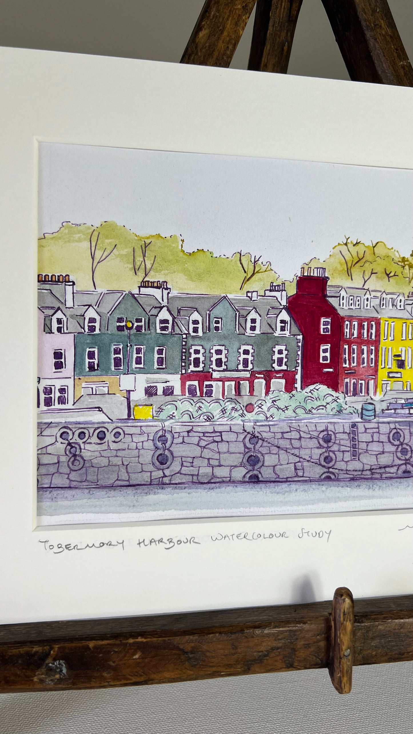 Original Tobermory harbour watercolour Isle of Mull landscape painting