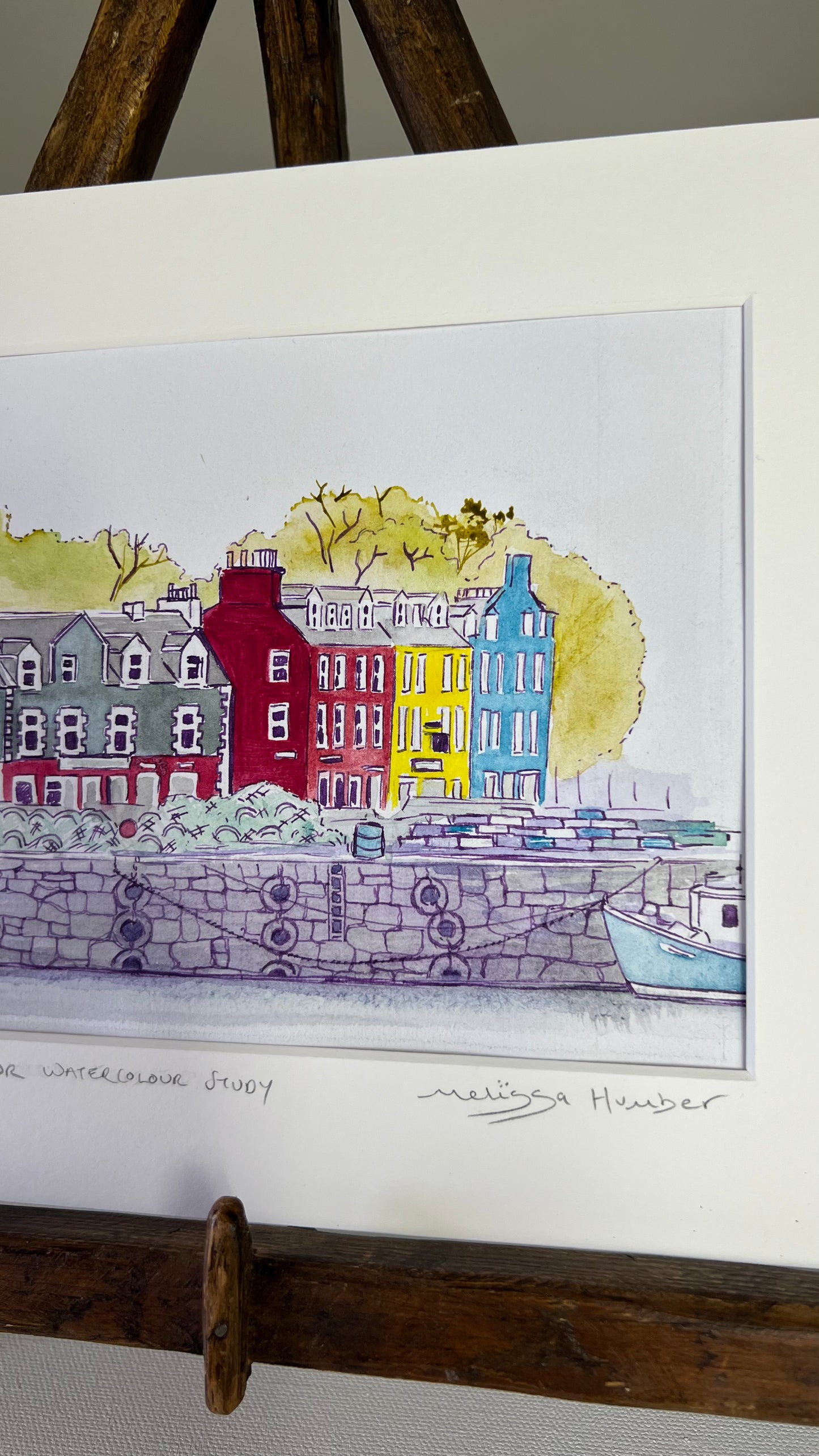 Original Tobermory harbour watercolour Isle of Mull landscape painting