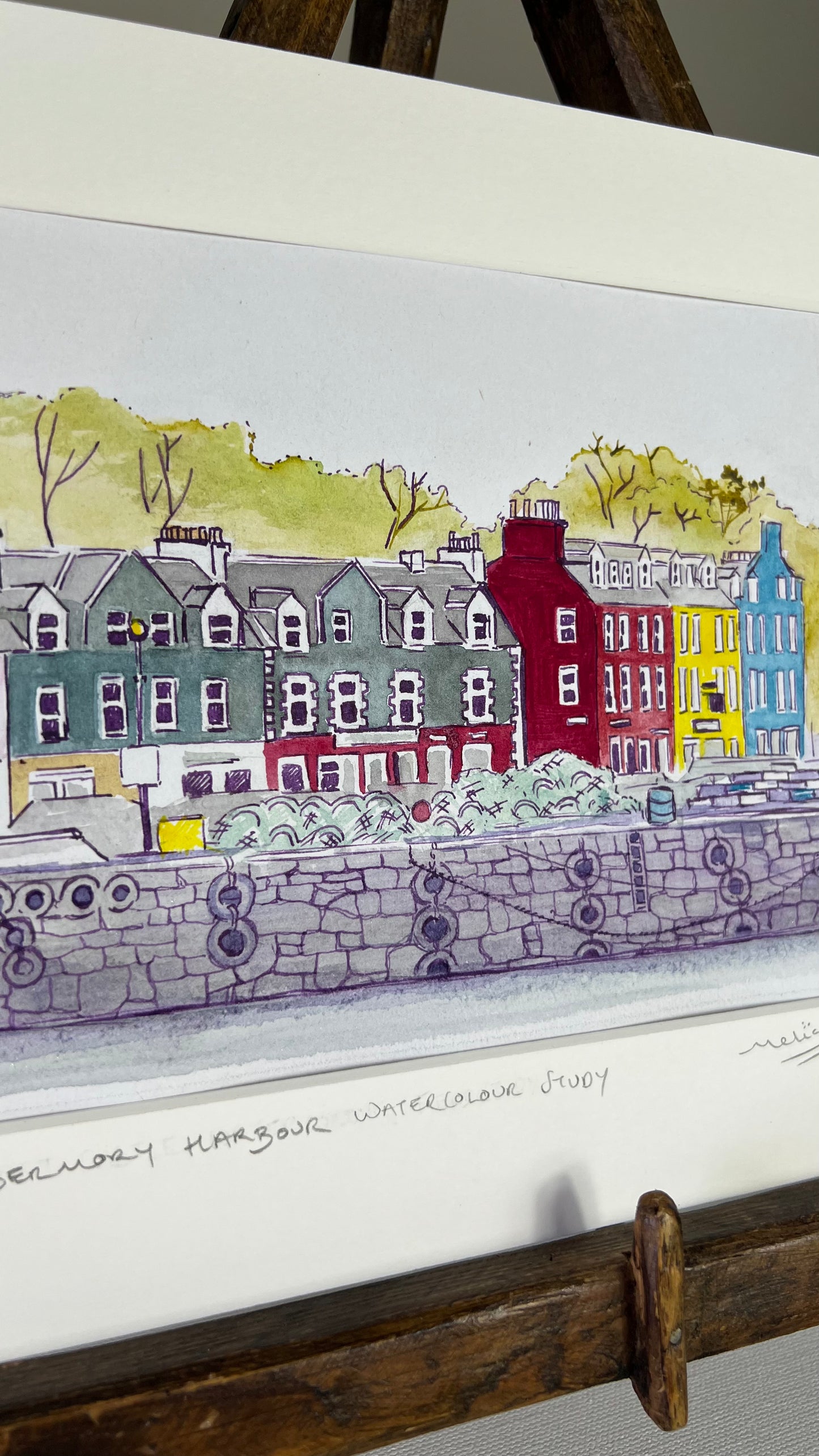 Original Tobermory harbour watercolour Isle of Mull landscape painting