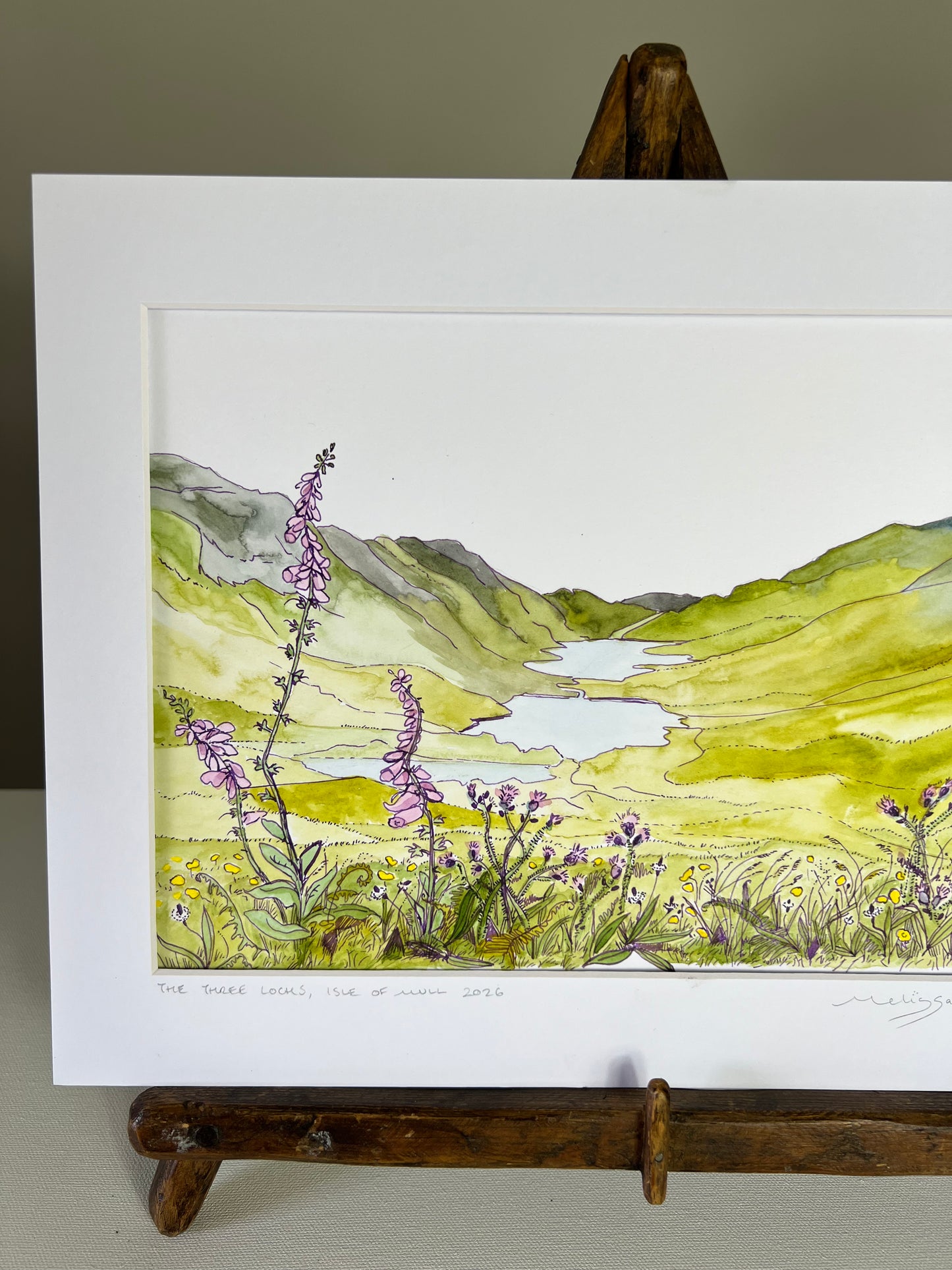 The three lochs - Isle of Mull watercolour painting