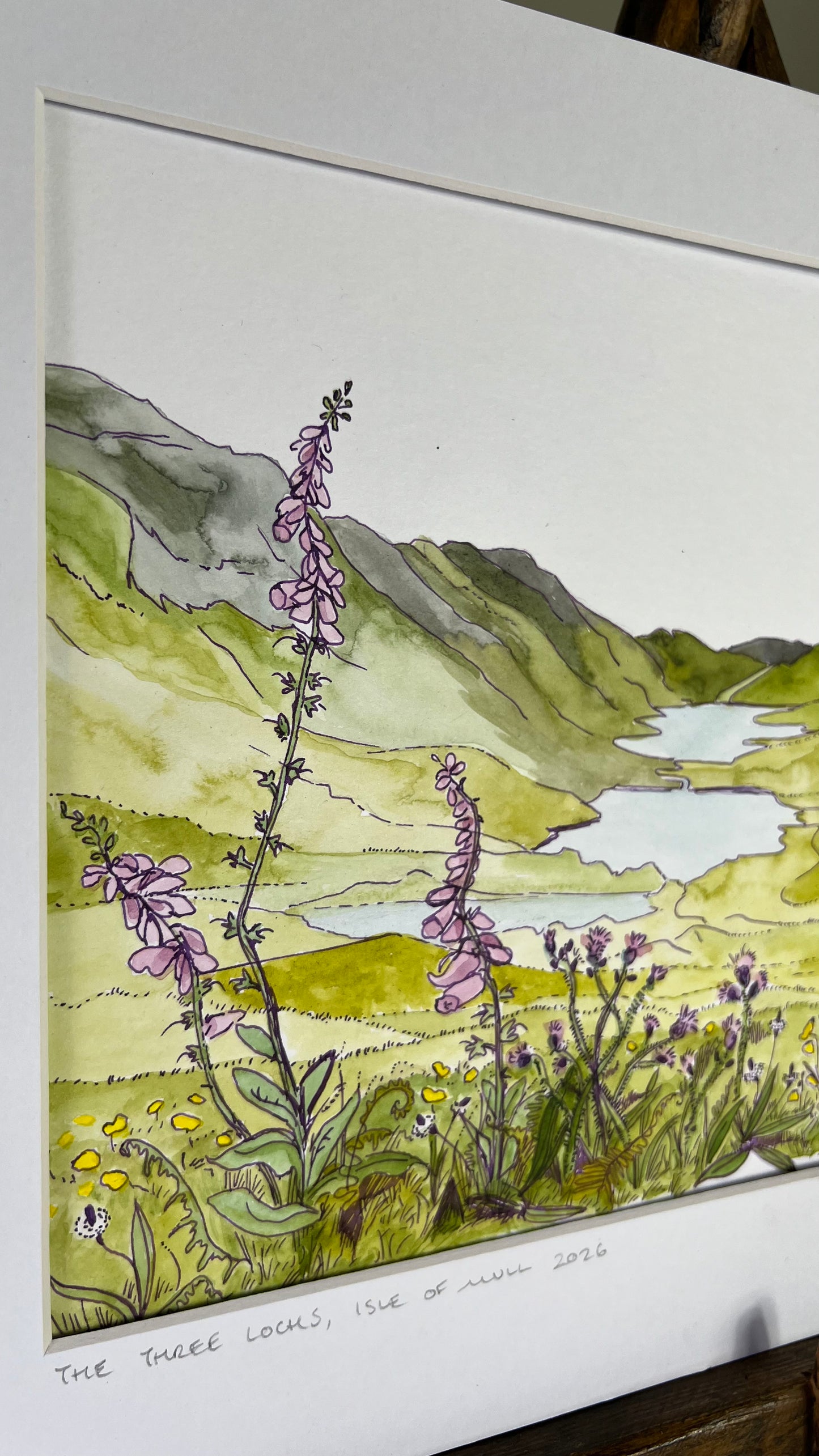 The three lochs - Isle of Mull watercolour painting