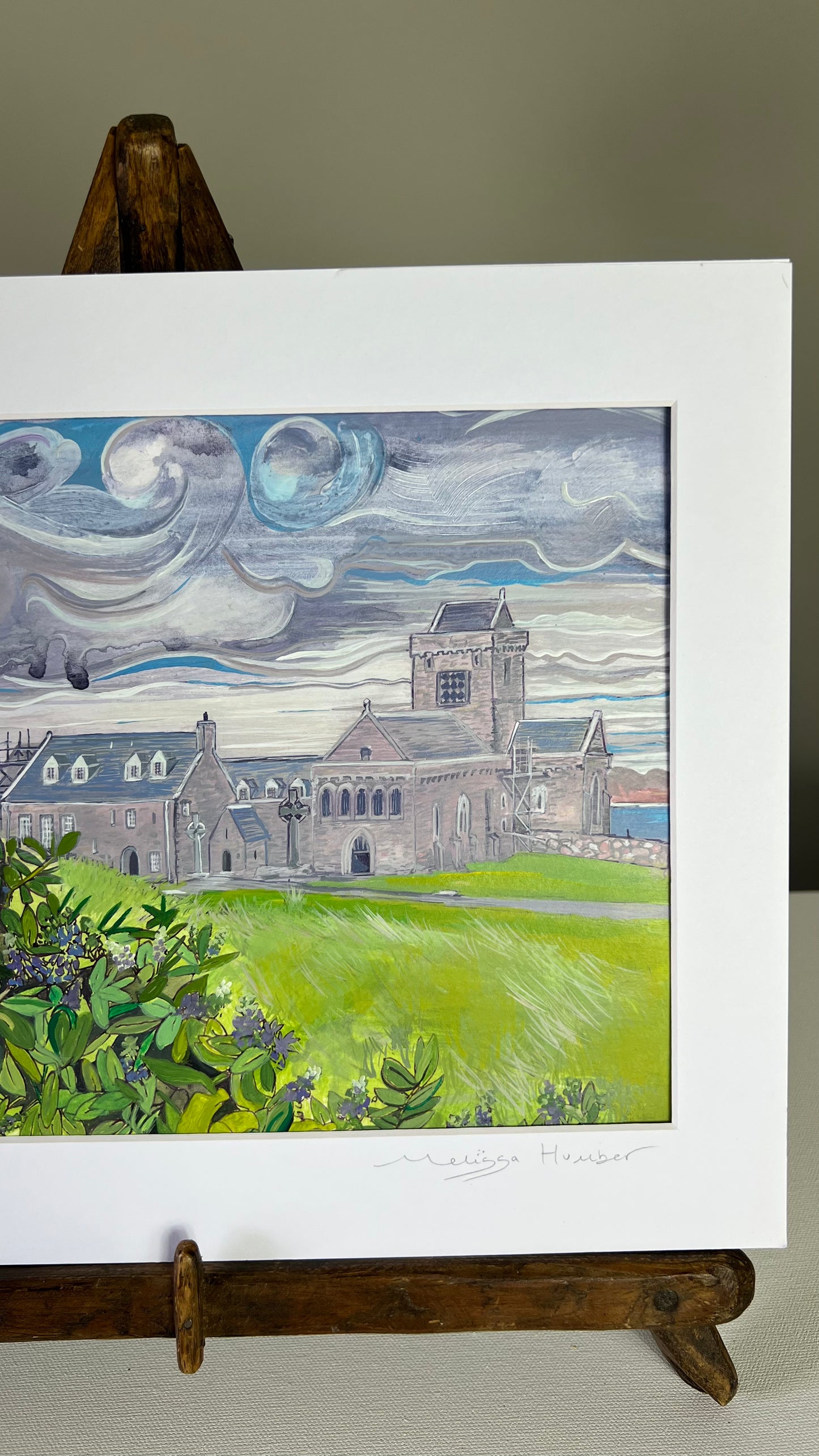 A misty day at Iona abbey - Isle of Iona original watercolour painting
