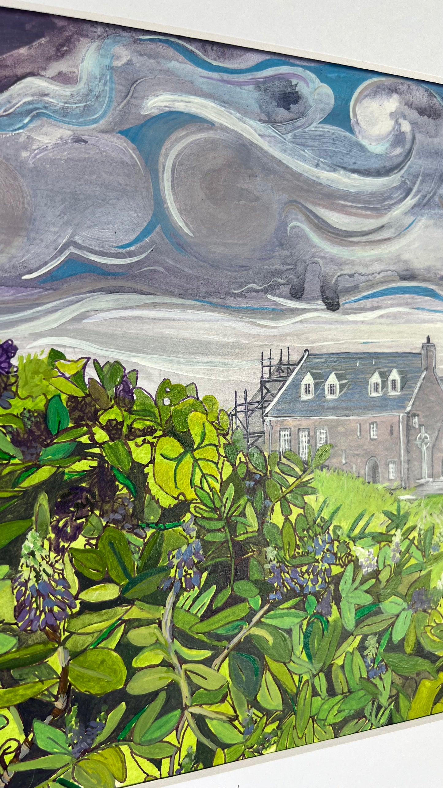 A misty day at Iona abbey - Isle of Iona original watercolour painting