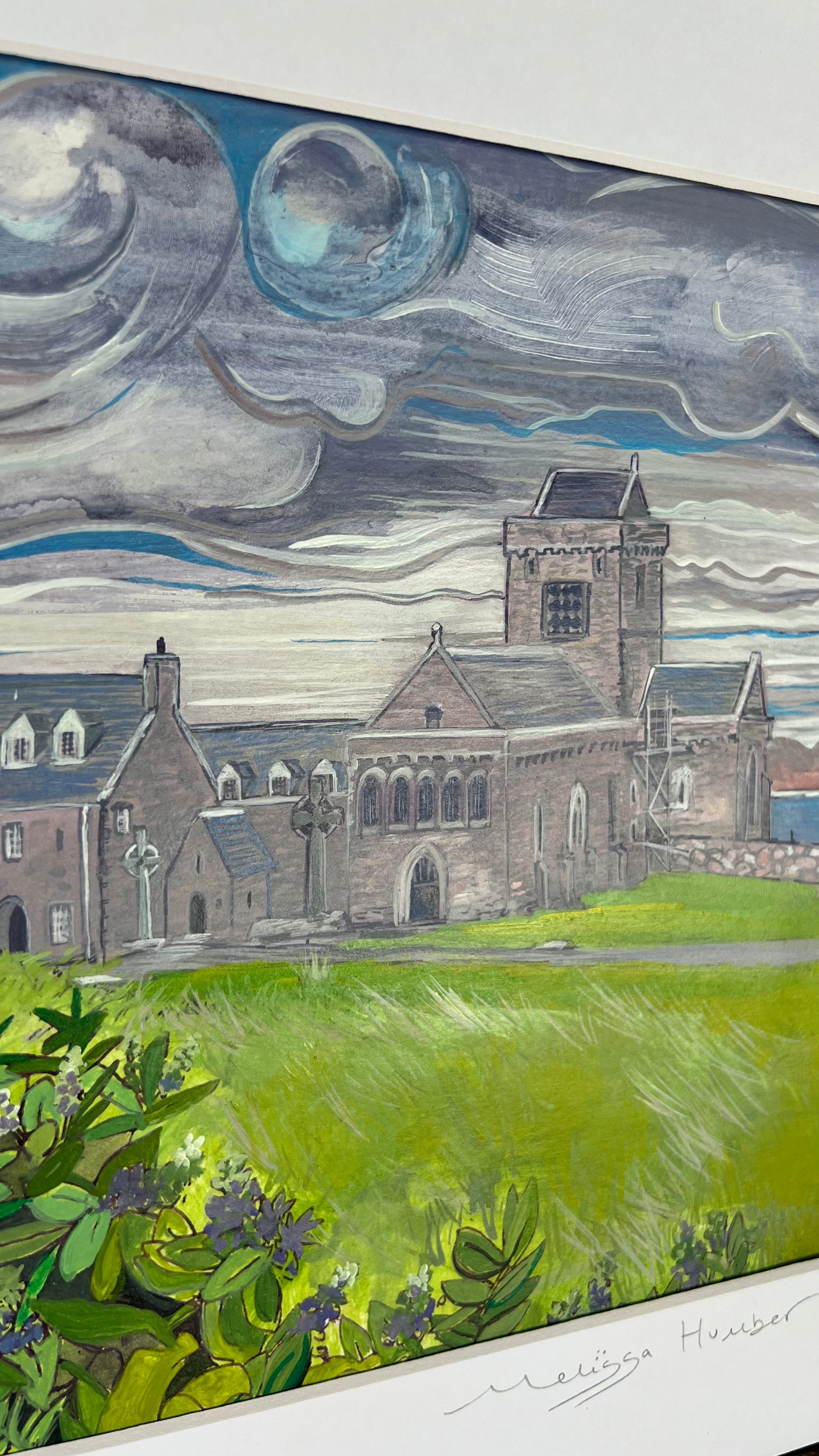 A misty day at Iona abbey - Isle of Iona original watercolour painting