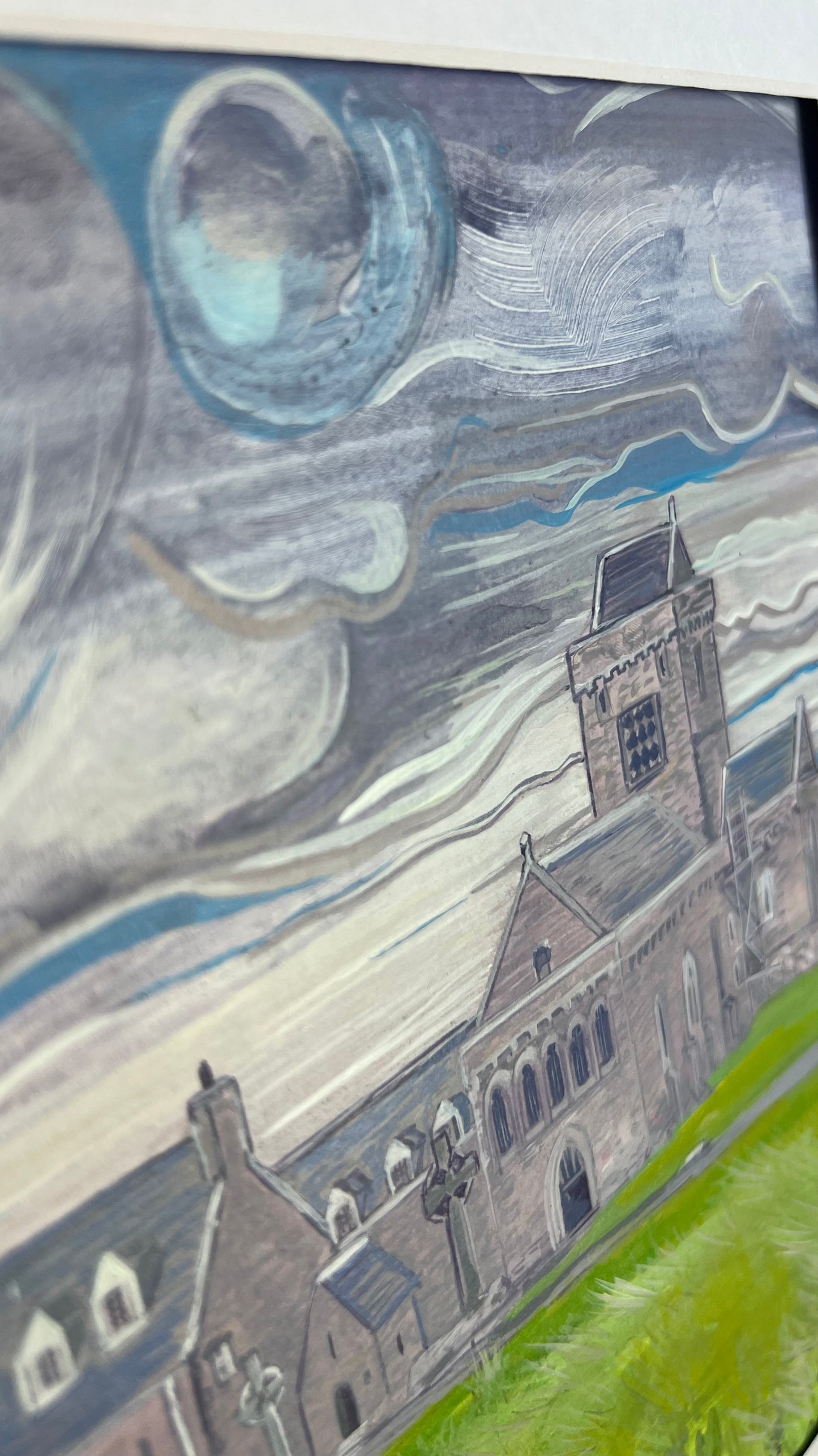A misty day at Iona abbey - Isle of Iona original watercolour painting