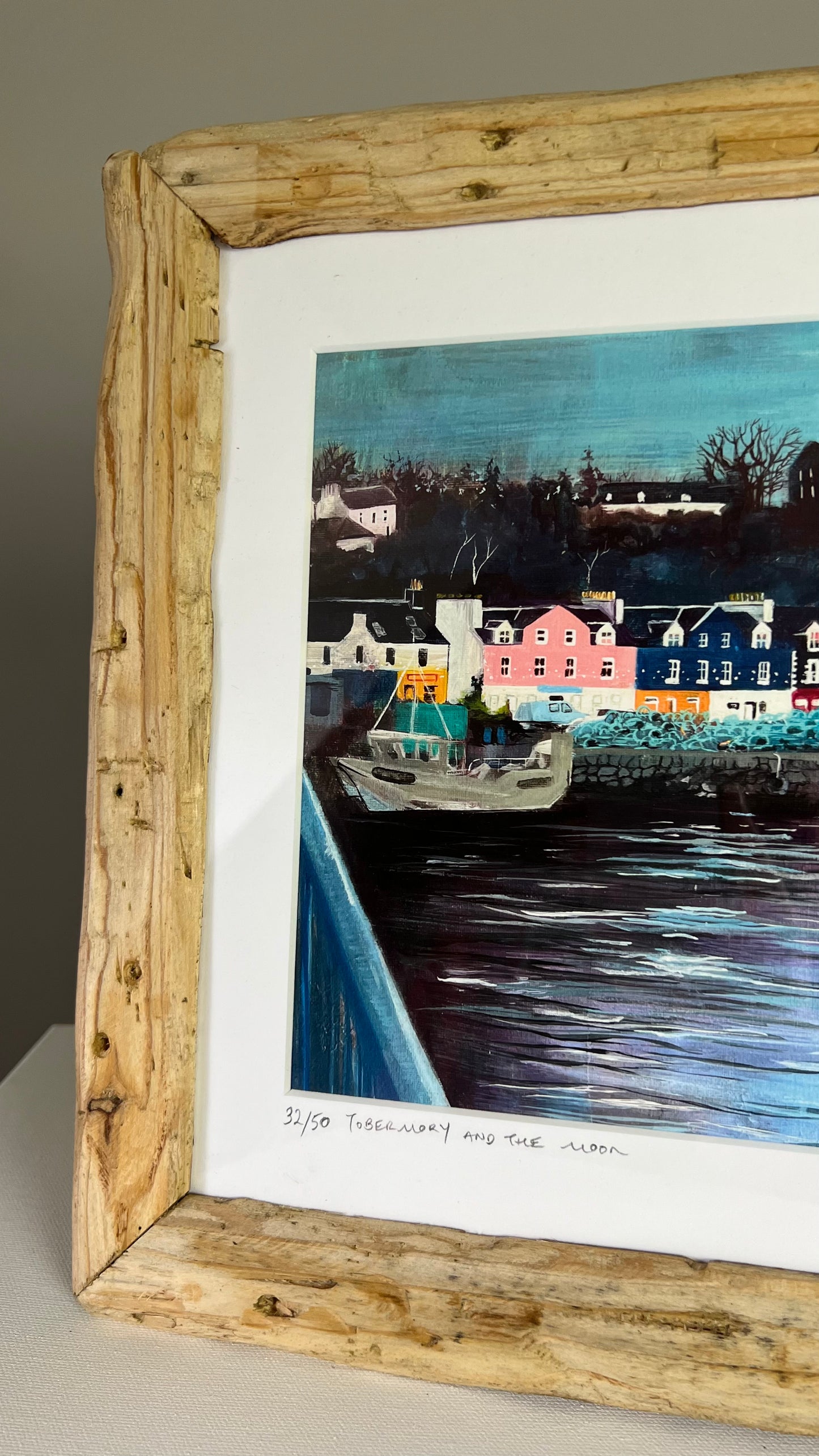 ’Tobermory & the moon’ Isle of Mull - Limited edition art print