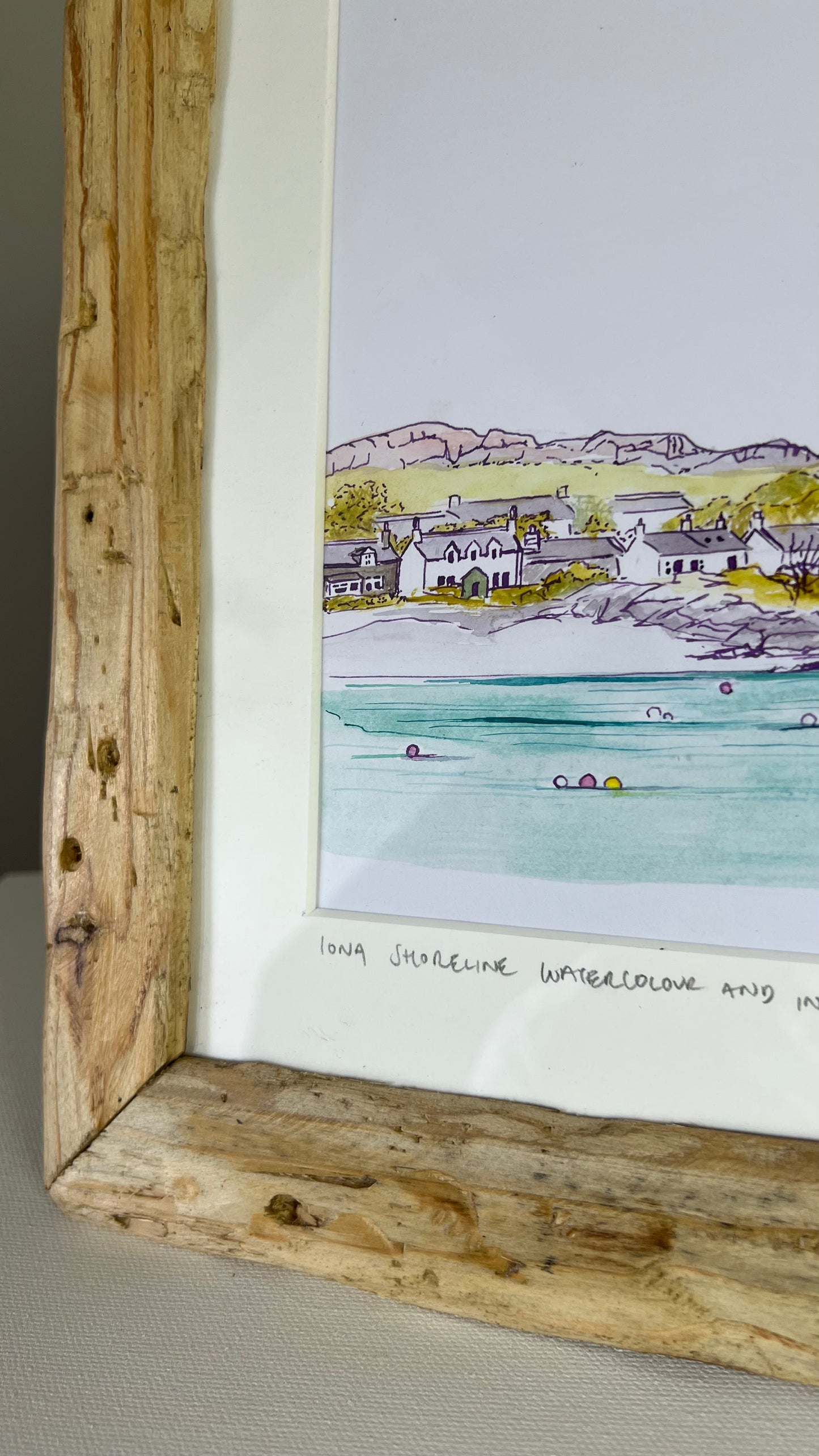 Original Isle of Iona shoreline watercolour study