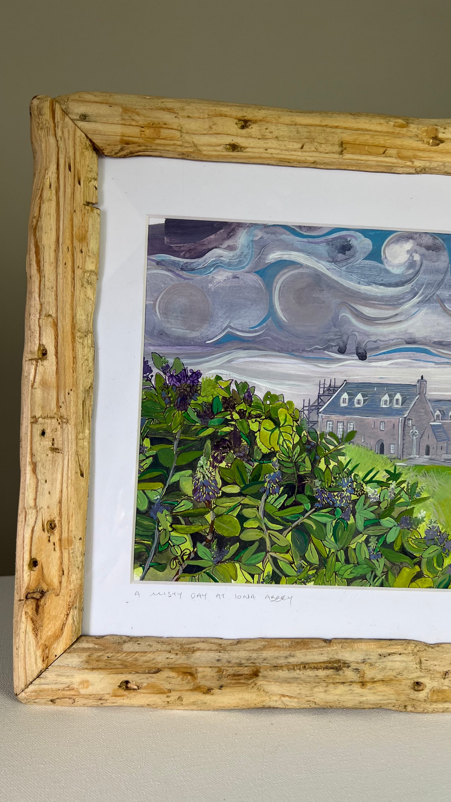 A misty day at Iona abbey - Isle of Iona original watercolour painting