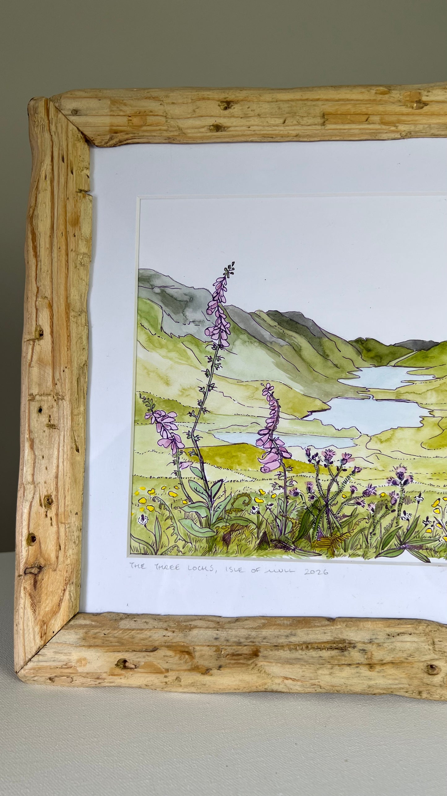 The three lochs - Isle of Mull watercolour painting