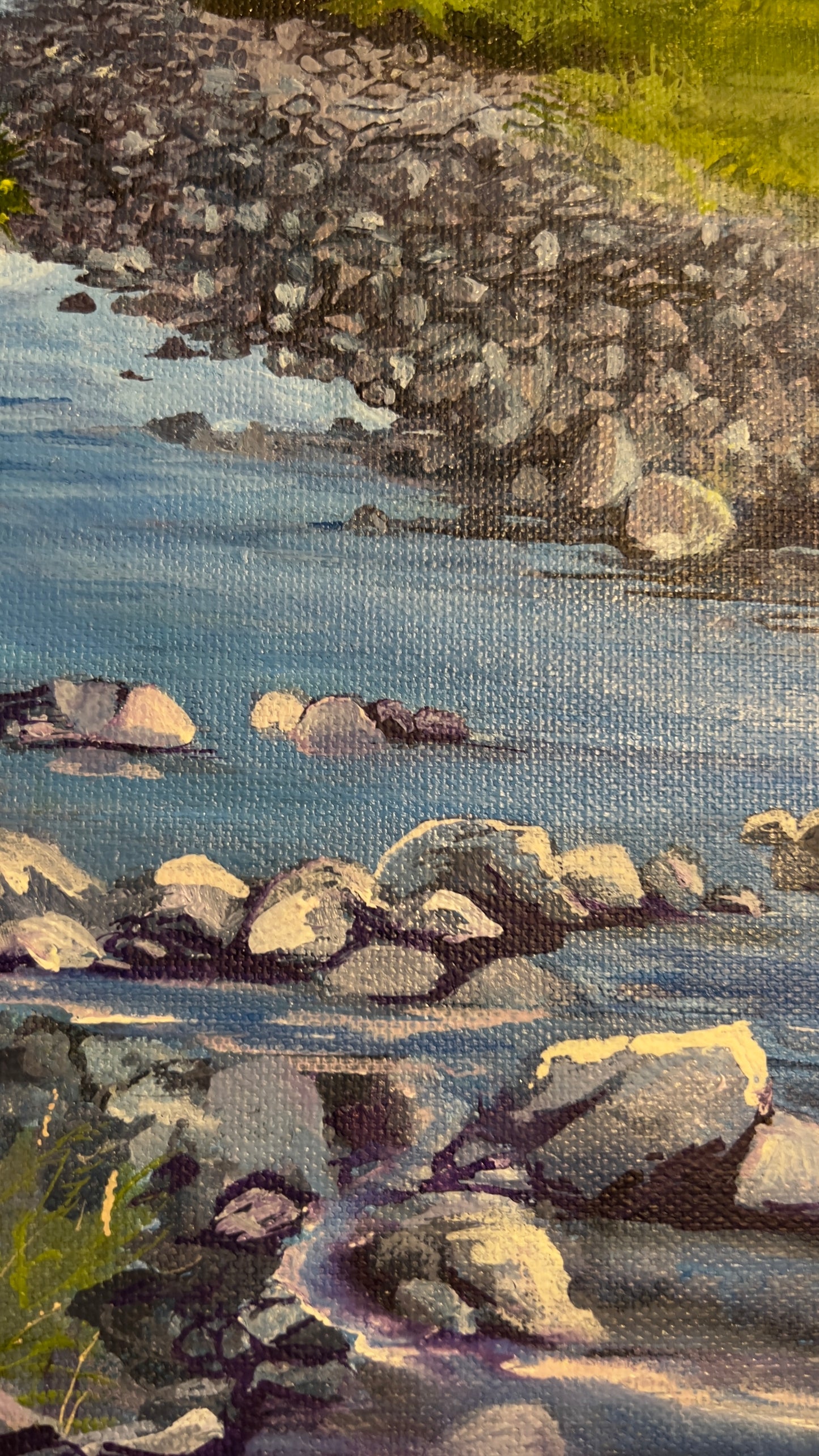 ‘Laggan lodge and the Bothy in winter’ Lochbuie original oil painting