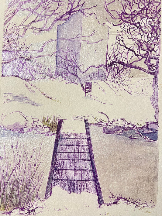 ‘Moy castle in the snow’ - Isle of Mull original field study