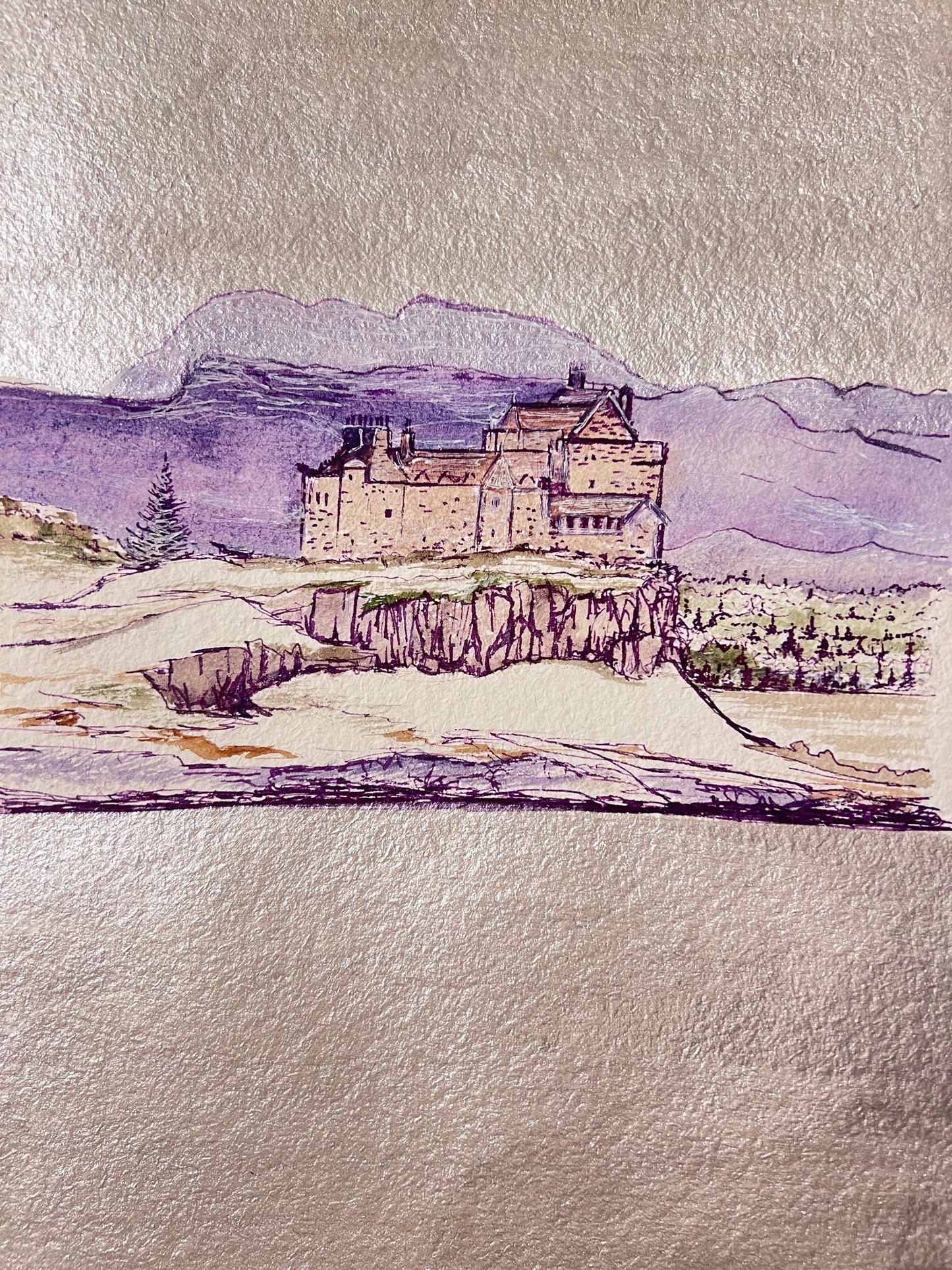 ‘Duart castle in the snow’ - Isle of Mull original field study